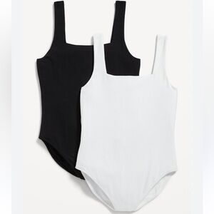 2 Old Navy Black & White Bodysuits M NWT